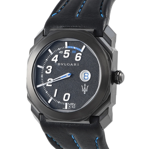 170 - A Bvlgari Octo Maserati GranSport Watch.  41mm black DLC-coated steel case with a smokey sapphire ca... 