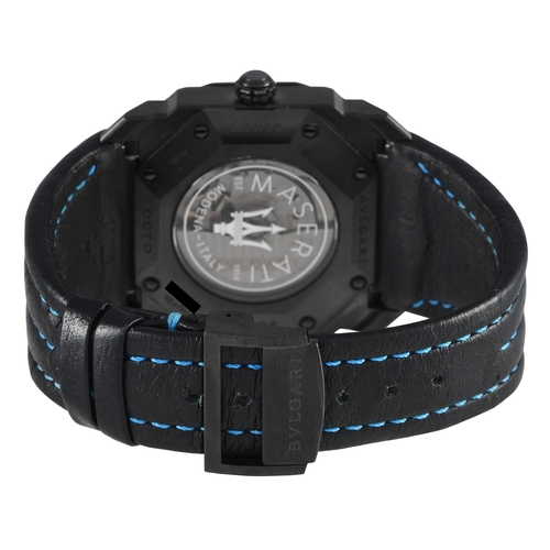 170 - A Bvlgari Octo Maserati GranSport Watch.  41mm black DLC-coated steel case with a smokey sapphire ca... 