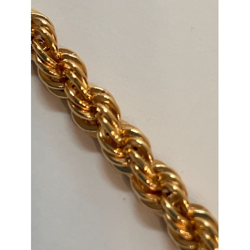 140 - Beautiful Classic 9 CARAT GOLD ROPE  NECKLACE. Full UK hallmark . Condition new and unworn. 4.95 gra... 