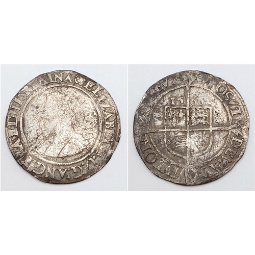 149 - An Elizabeth I, 1565 Silver Hammered Groat Coin. Please see photos for conditions.