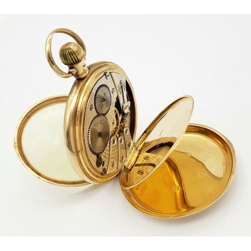 102 - A Late 1920s Rolex 9K Gold Pocket Watch. 9k gold inner and outer case. 9K mark on stem. Very clean R... 