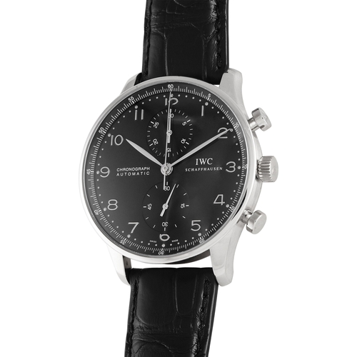 558 - An  18K white gold IWC Portugieser Chronograph Watch. A contemporary icon recognized for its large a... 
