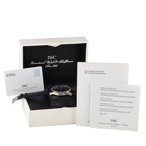 558 - An  18K white gold IWC Portugieser Chronograph Watch. A contemporary icon recognized for its large a... 