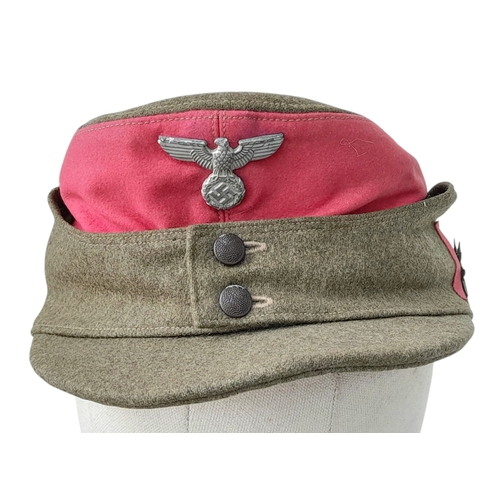 118 - 3rd Reich SA Sturmabteilung M43 Field Cap. The Salmon Pink indicates that it is from the SA Alpenlan... 