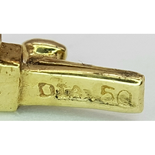 65 - A 9K YELLOW GOLD DIAMOND SET BANGLE 9.1G TOTAL WEIGHT, 0.45CT, 5CM x 6CM. REF: JB 3003