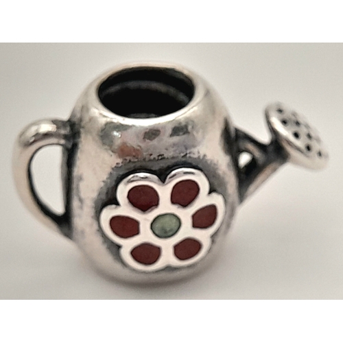 A PANDORA STERLING SILVER WATERING CAN RETIRED CHARM. APPROX 10MM X ...