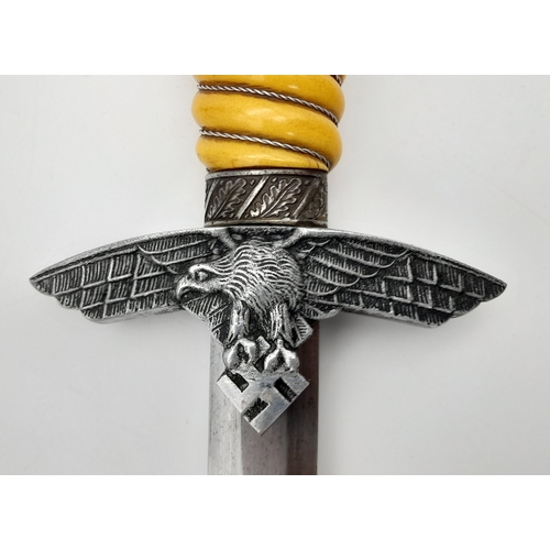 90 - Original German WWII 2nd Model Luftwaffe Dagger Unmarked WKC- A wartime produced 2nd Model Luftwaffe... 