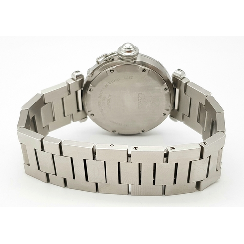 106 - A Pasha de Cartier, Diamond Ladybird, Automatic Ladies Watch. Stainless steel bracelet and case - 36... 