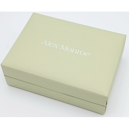 325 - An Alex Monroe Gilded 925 Silver Heart Locket Pendant on Necklace. 27mm pendant, 44cm chain, 3.88g w... 