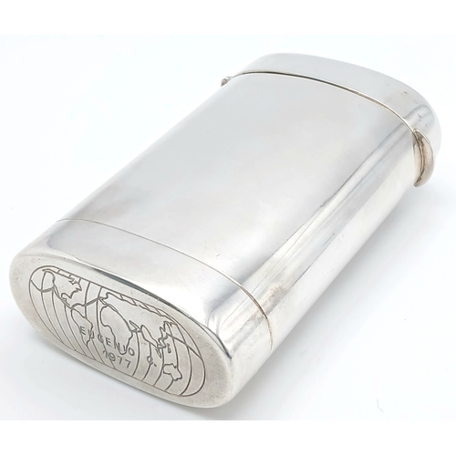 64 - An Italian 800 Silver Oval Lidded Cased Container. Comes with original carry case. 9 x 5.5cm. 115g.