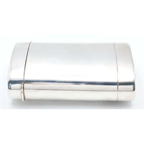 64 - An Italian 800 Silver Oval Lidded Cased Container. Comes with original carry case. 9 x 5.5cm. 115g.