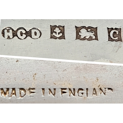 85 - A Beautiful Vintage Sterling Silver and Blue Enamel Compact. Gilded fleur-de-lis decoration. Birming... 