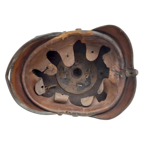97 - 1915 Model Prussian Pickelhaube. Brass was in urgent supply for munitions so the fittings including ... 