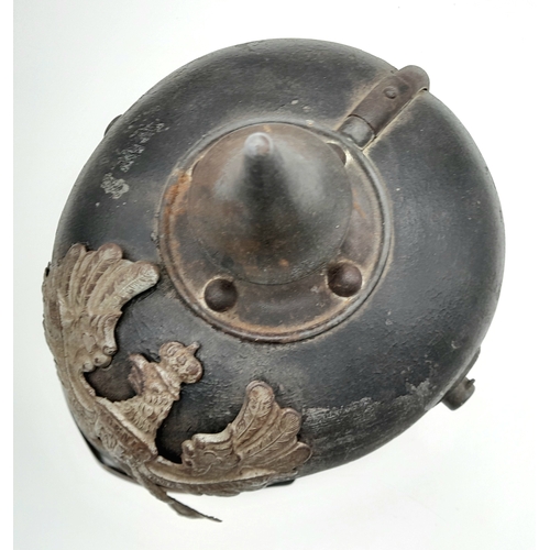 97 - 1915 Model Prussian Pickelhaube. Brass was in urgent supply for munitions so the fittings including ... 