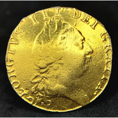 178 - A 1788 KING GEORGE III FULL GUINEA COIN. 7.3G. 22K GOLD. C-5021.