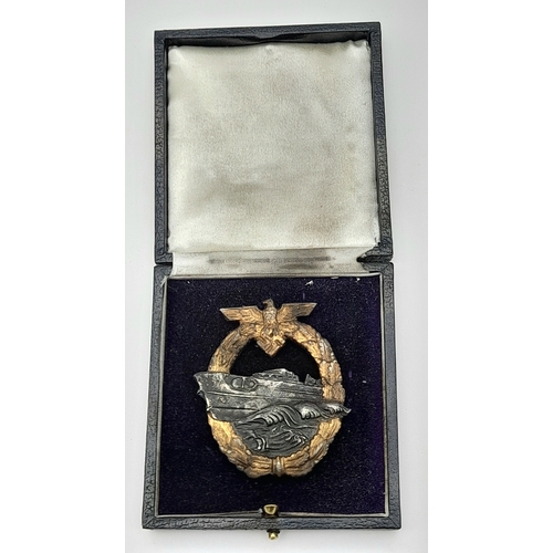 180 - WW2 German 3rd Reich Kriegsmarine 2nd Pattern Cased “Schnell Boat” (Fast Torpedo Boat) Qualification... 
