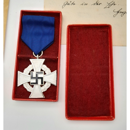 251 - 3rd Reich 25 Year Faithful Service Medal awarded to a Reichsbahn (Railway)Worker Wagenmeister Michae... 