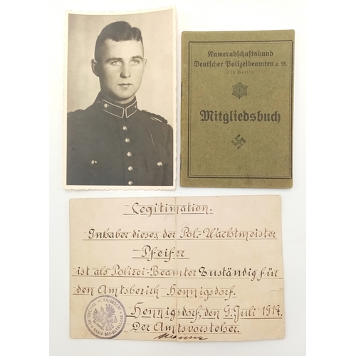 159 - Rare 1933-34 Dated Berlin Policeman’s Membership Stamp Book, with another document and photograph da... 