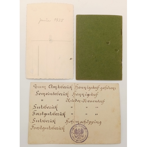 159 - Rare 1933-34 Dated Berlin Policeman’s Membership Stamp Book, with another document and photograph da... 