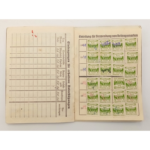 159 - Rare 1933-34 Dated Berlin Policeman’s Membership Stamp Book, with another document and photograph da... 