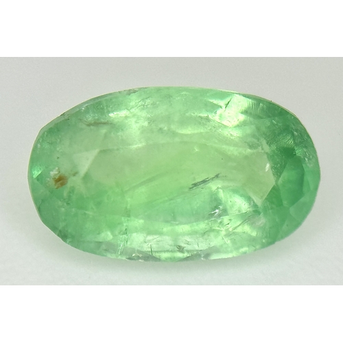 1244 - A 2.06ct Rare Emerald Gemstone. Oval mixed cut. Afghanistan Panjsher Mined. GGI Certified. Ref: PK 1... 