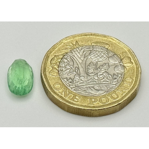 1244 - A 2.06ct Rare Emerald Gemstone. Oval mixed cut. Afghanistan Panjsher Mined. GGI Certified. Ref: PK 1... 