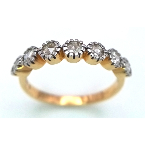 133 - Stunning 18 CARAT GOLD and DIAMOND RING, having 7 x COLETTE MOUNTED DIAMONDS in DAISY CHAIN FORMATIO... 
