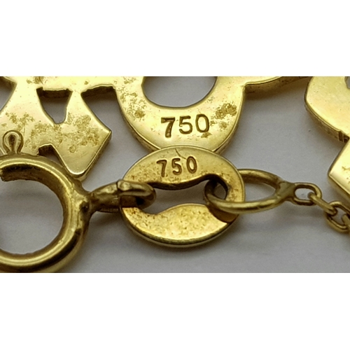 135 - An 18K Yellow Gold Necklace with Arabic Symbol. 46cm. 2.66g
Translates to Shirley