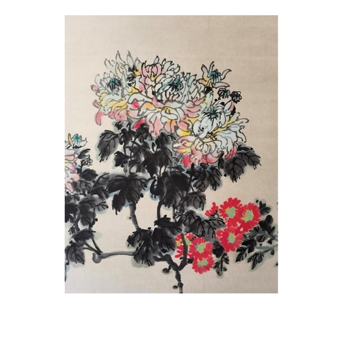 122 - Flowers; Chinese ink and watercolour on paper scroll. Attribute to Qian Songyan. Size: 43*66.5cm.