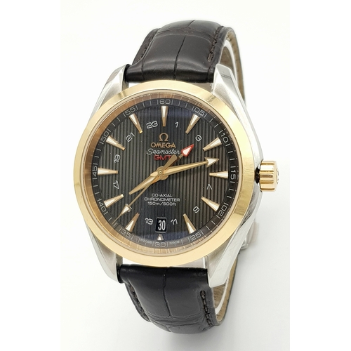 861 - An Omega Seamaster Aqua Terra Automatic Gents Watch. Model - 231.23.43.22.06.001. Black leather stra... 