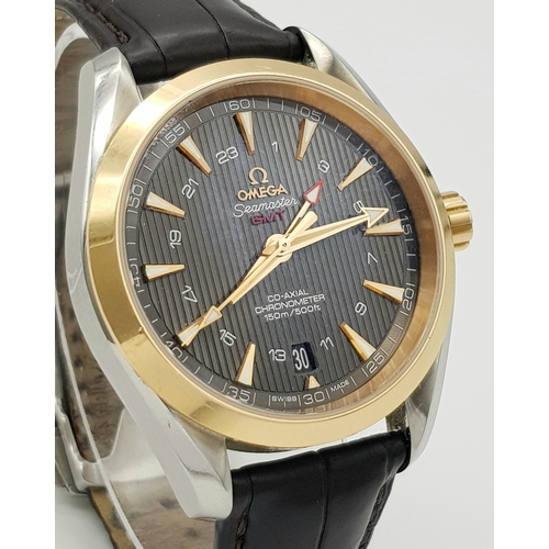 861 - An Omega Seamaster Aqua Terra Automatic Gents Watch. Model - 231.23.43.22.06.001. Black leather stra... 