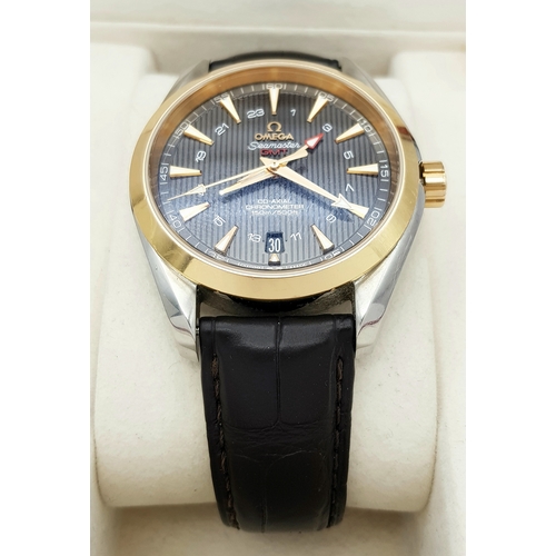861 - An Omega Seamaster Aqua Terra Automatic Gents Watch. Model - 231.23.43.22.06.001. Black leather stra... 