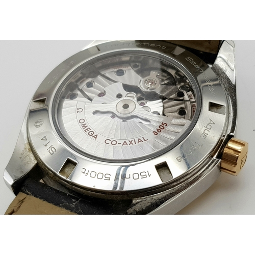 861 - An Omega Seamaster Aqua Terra Automatic Gents Watch. Model - 231.23.43.22.06.001. Black leather stra... 