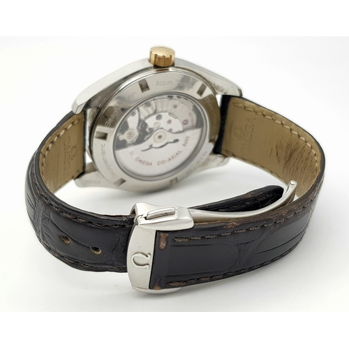 861 - An Omega Seamaster Aqua Terra Automatic Gents Watch. Model - 231.23.43.22.06.001. Black leather stra... 