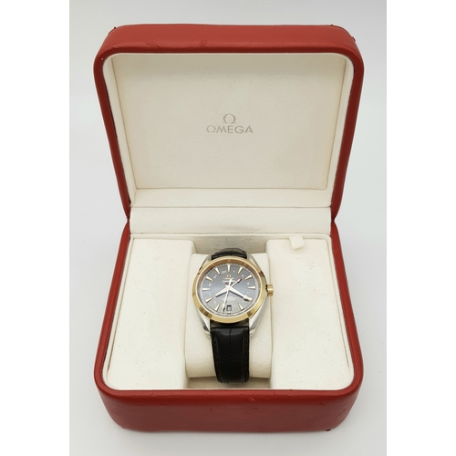 861 - An Omega Seamaster Aqua Terra Automatic Gents Watch. Model - 231.23.43.22.06.001. Black leather stra... 