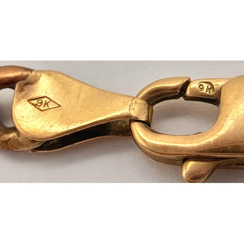 155 - A 9K Gold Figaro Link Bracelet. 17cm. 6.7g.