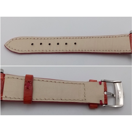 598 - A Chopard Automatic Chronograph Watch. Model 8331. Salmon leather strap. Stainless steel case - 39mm... 