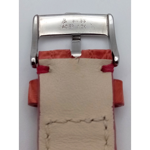 598 - A Chopard Automatic Chronograph Watch. Model 8331. Salmon leather strap. Stainless steel case - 39mm... 