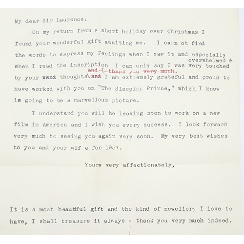 508 - A Gift from Sir Laurence Oliver! After the wrapping of 'The Prince and the Showgirl' starring Sir La... 