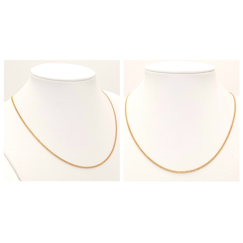 169 - A 9K Yellow Gold Disappearing Necklace. 40cm. 2.58g