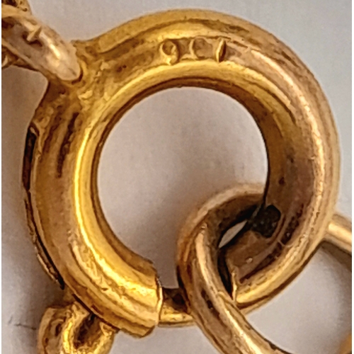 169 - A 9K Yellow Gold Disappearing Necklace. 40cm. 2.58g