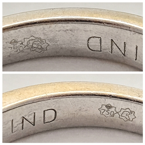 162 - Two 18K White Gold and Diamond Cluster Rings. Both size J. 
6.25g total weight. Ref: 6154205.