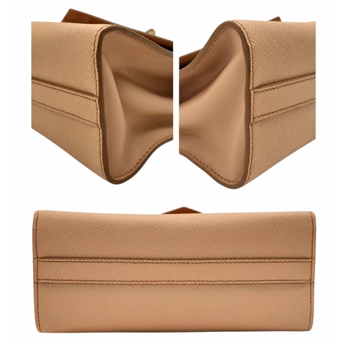 165 - A Prada Dusty Pink Monochrome Shoulder Bag. Saffiano leather exterior with silver-toned hardware, ch... 