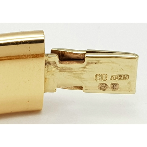 141 - A Bucherer 18K yellow gold solid bangle. Total weight 24.3G. Diameter 6.8cm. Comes with original pre... 