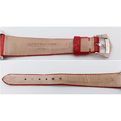 66 - A FABULOUS 18K WHITE GOLD  LADIES PATEK PHILIPPE 