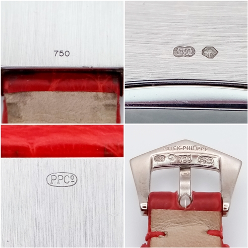 66 - A FABULOUS 18K WHITE GOLD  LADIES PATEK PHILIPPE 