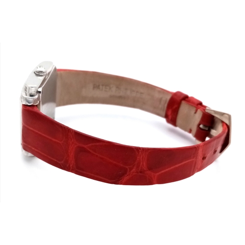 66 - A FABULOUS 18K WHITE GOLD  LADIES PATEK PHILIPPE 