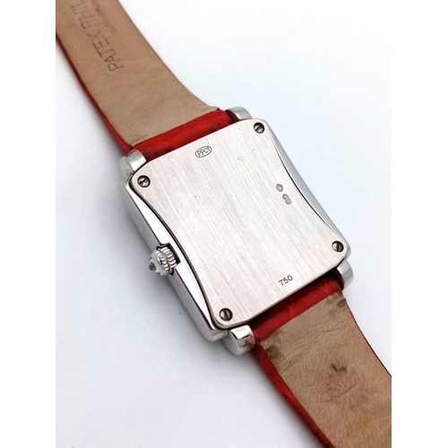 66 - A FABULOUS 18K WHITE GOLD  LADIES PATEK PHILIPPE 