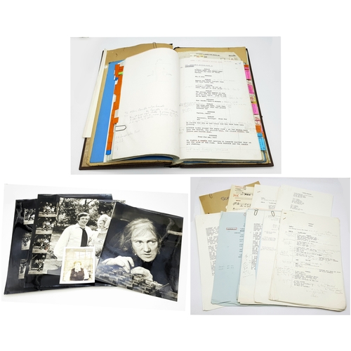 An Original Shooting Script from the 1970 Classic Movie 'Scrooge'. This Albert Finney musical masterpiece was nominated for four Oscars. The script belonged to continuity and script supervisor Elaine Schreyeck. The script is split into different scenes and has many hand written notes, observations and changes. A glorious piece of cinematic history. PLUS! Two original Norman Gryspeerdt photographs of Albert Finney, two pages of continuity photos, plus all the original music numbers with hand written notes/changes and correspondence. Oh, and a polaroid shot of Albert Finney!