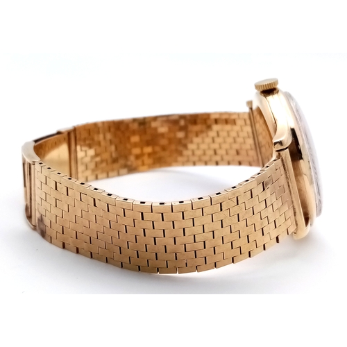 157 - A Vintage Omega 9K Gold Gents Dress Watch. 9k gold bracelet and case - 34mm. Cream dial with second ... 